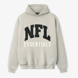 Fear of god essentials NFL hoodie heather oatmeal grey medium